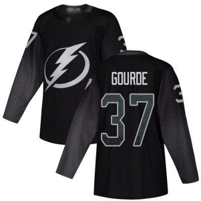 Adidas Tampa Bay Lightning #37 Yanni Gourde Black Alternate Authentic Stitched NHL Jersey